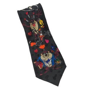 Looney Tunes Taz Daffy Tweety Silk Valentines Day Necktie